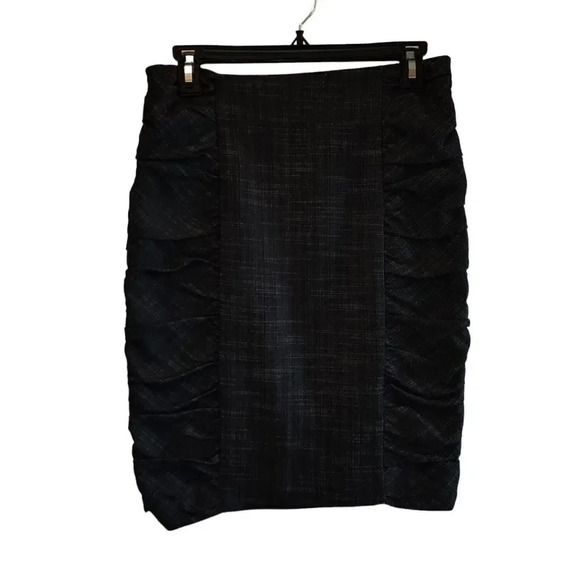 Anthropologie Cartonnier Pencil Skirt Business Womens Size 2 Gray Ruched Detail - Picture 1 of 9